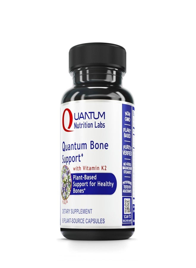 Quantum Nutrition Labs Quantum Bone Health - Bone Health Vitamins, Bone Strength Supplement for Women and Men, Organic Calcium Supplement with Fermented Vitamin K2, Bone Health Support - 90 Capsules - Image 1